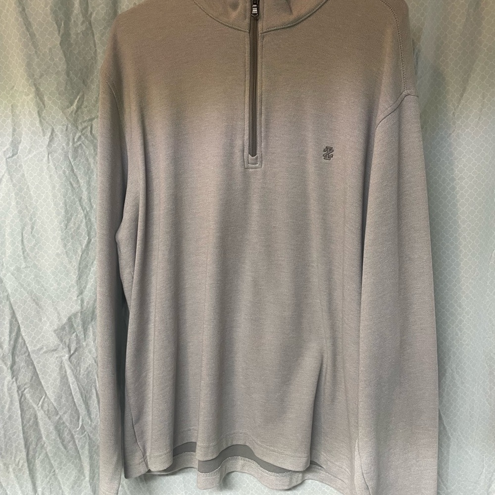 Izod Men's Heather Gray Zip-Up Sweater